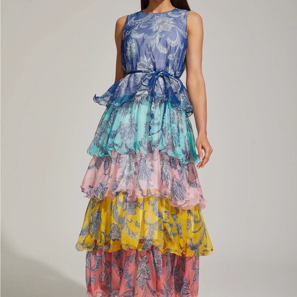 Designer-Style Layered Ruffled Women's Dress - Picture 8 of 12